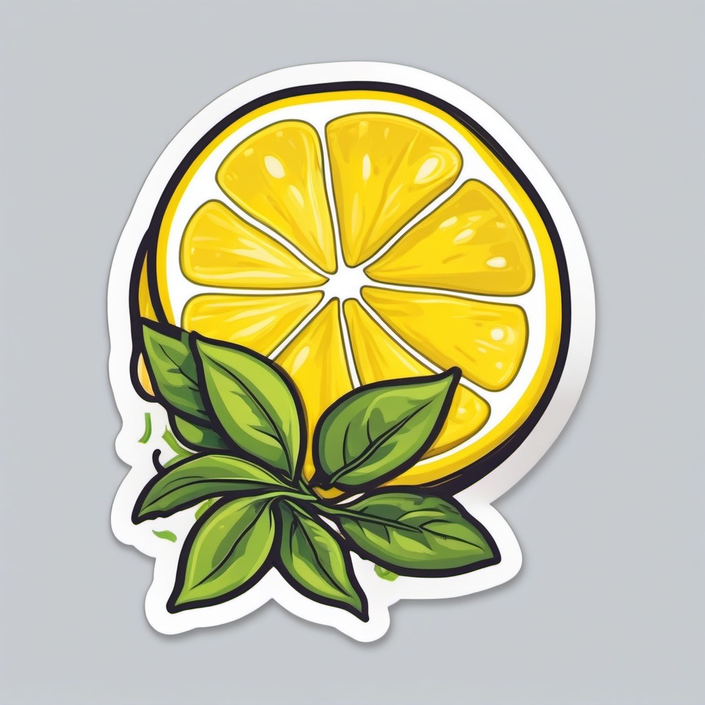 Lemon Thyme Sticker - Elevate your culinary creations with the bright and citrusy flavor of lemon thyme, , sticker vector art, minimalist design