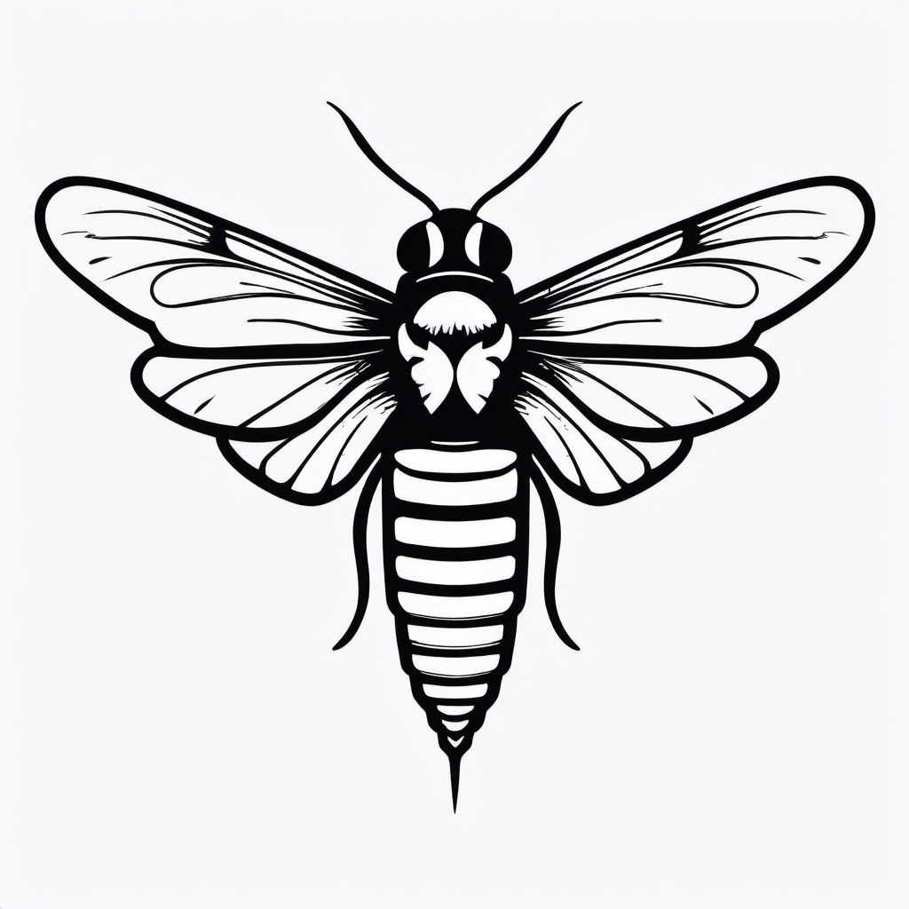 Death Hawk Moth Tattoo - Tattoo featuring a death hawk moth.  simple vector tattoo,minimalist,white background