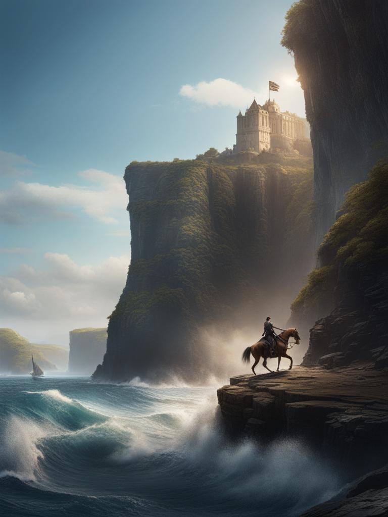 levi ackerman,engaging in a fierce hand-to-hand combat duel,a towering cliff overlooking the ocean detailed matte painting, deep color, fantastical, intricate detail, splash screen, complementary colors, fantasy concept art, 8k resolution trending on artstation unreal engine 5