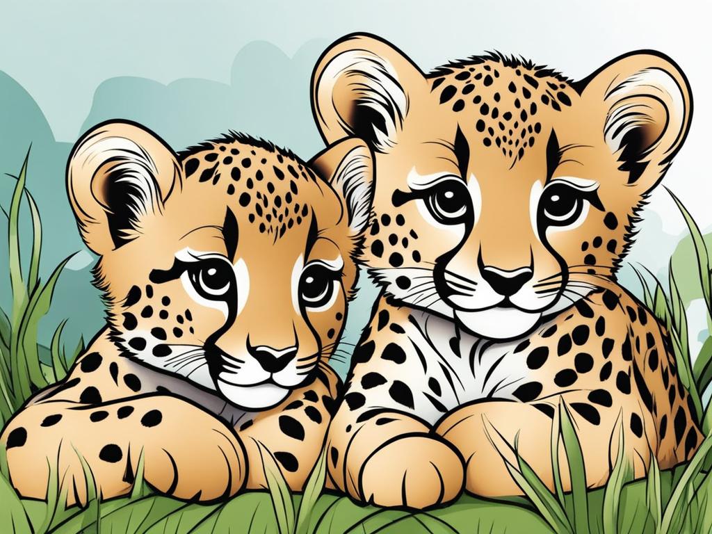 baby cheetahs cute animals coloring page 