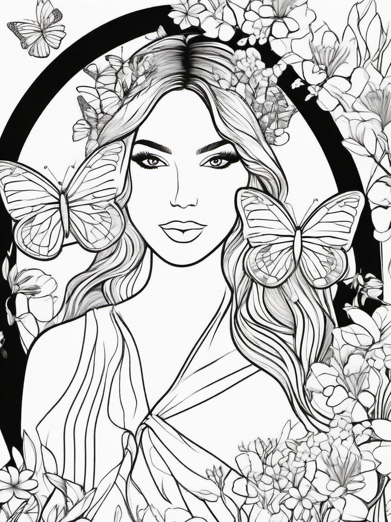 Butterflies in Spring Coloring Pages - Celebrating the Arrival of Spring  minimal black outline printable sheet, coloring page