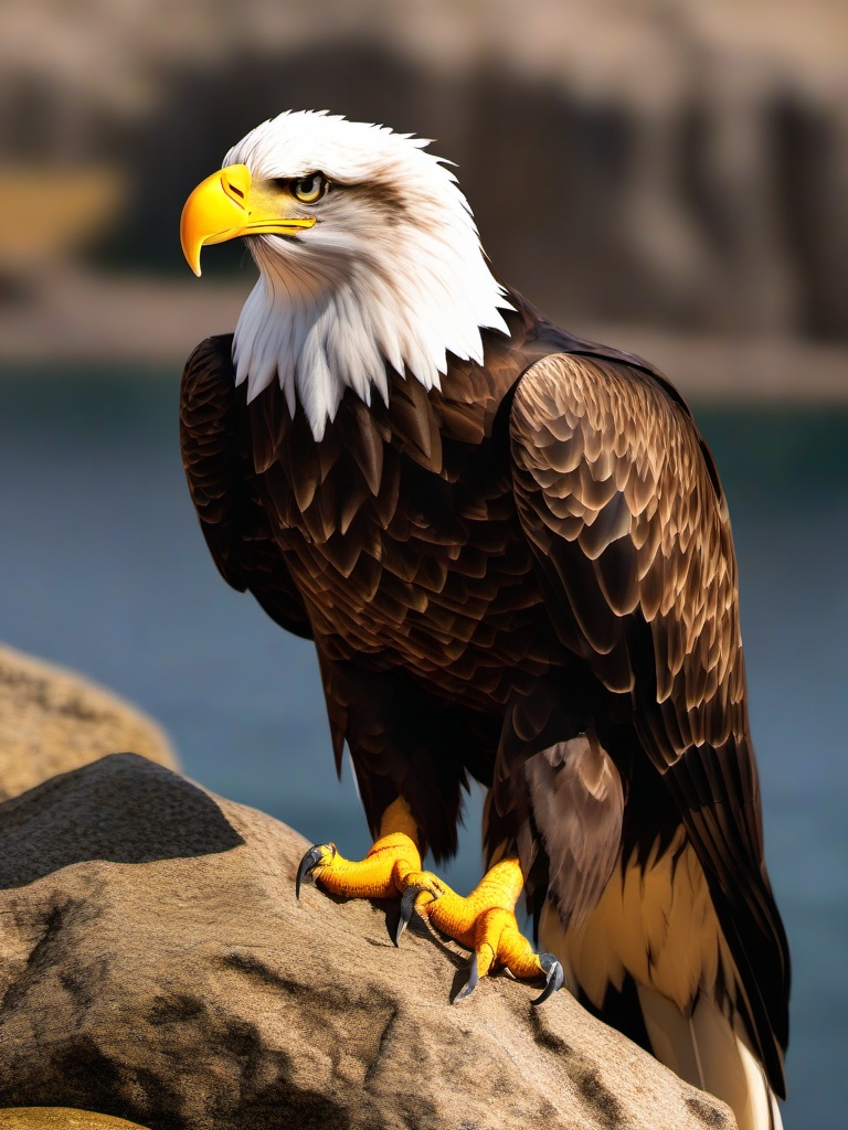 Eagle clipart - eagle on a rocky cliffside  