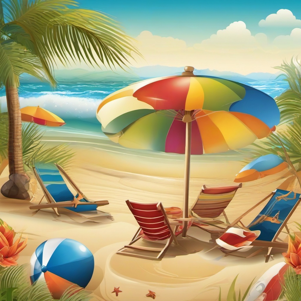 Beach background - beach caricature background  