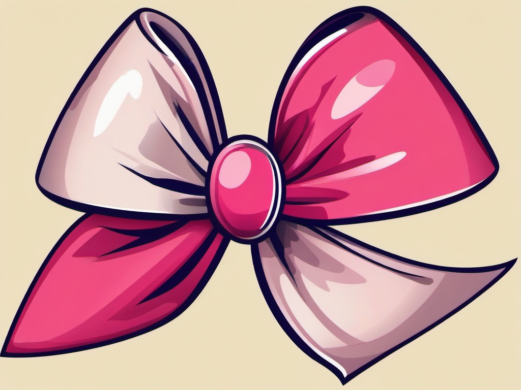 Bow clipart - cartoon bow with a playful design  