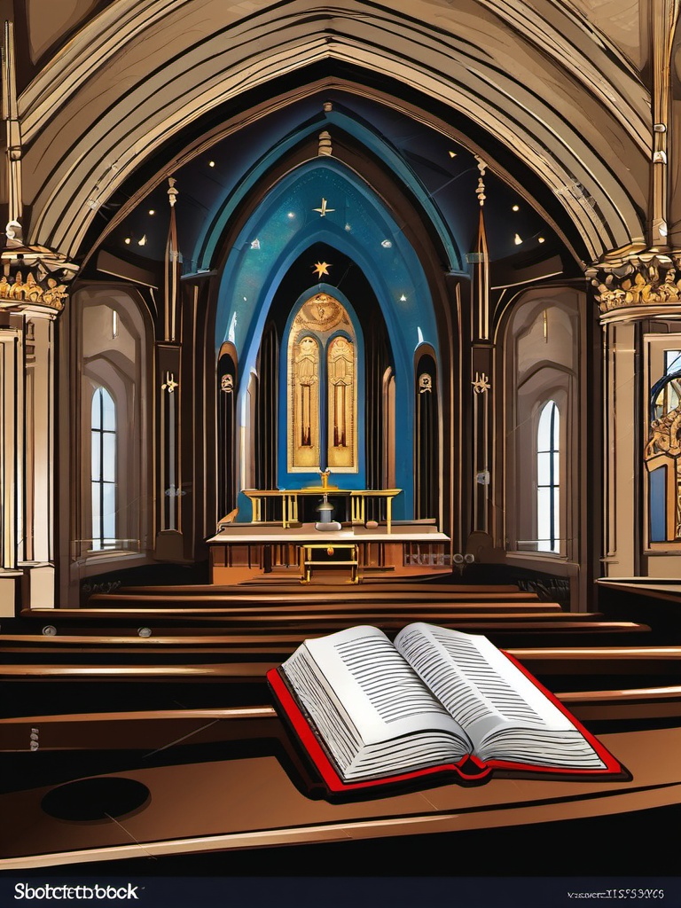 Bible clipart - Bible in a church setting  