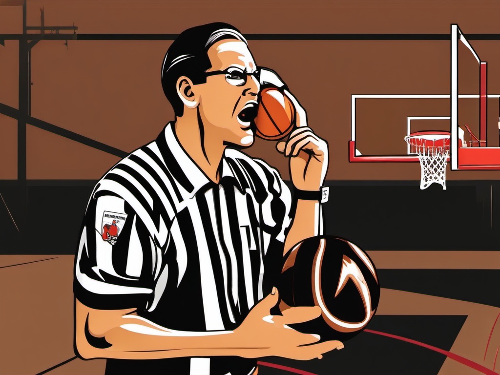 Basketball clipart - basketball referee making a call  