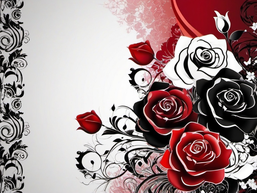 Red and Black Wallpaper - Red Roses and Black Elegance  intricate patterns, splash art, wallpaper art