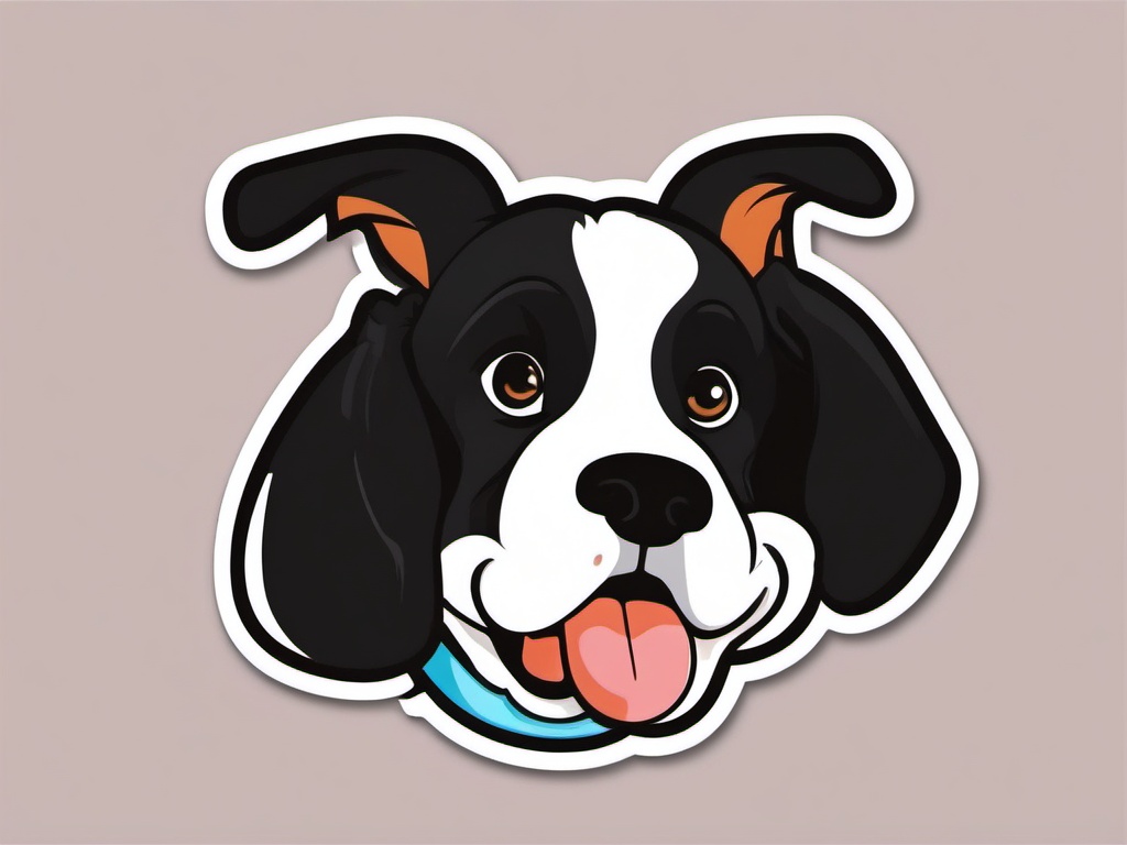 Silly Dog sticker- Goofy Pup Playtime, , sticker vector art, minimalist design