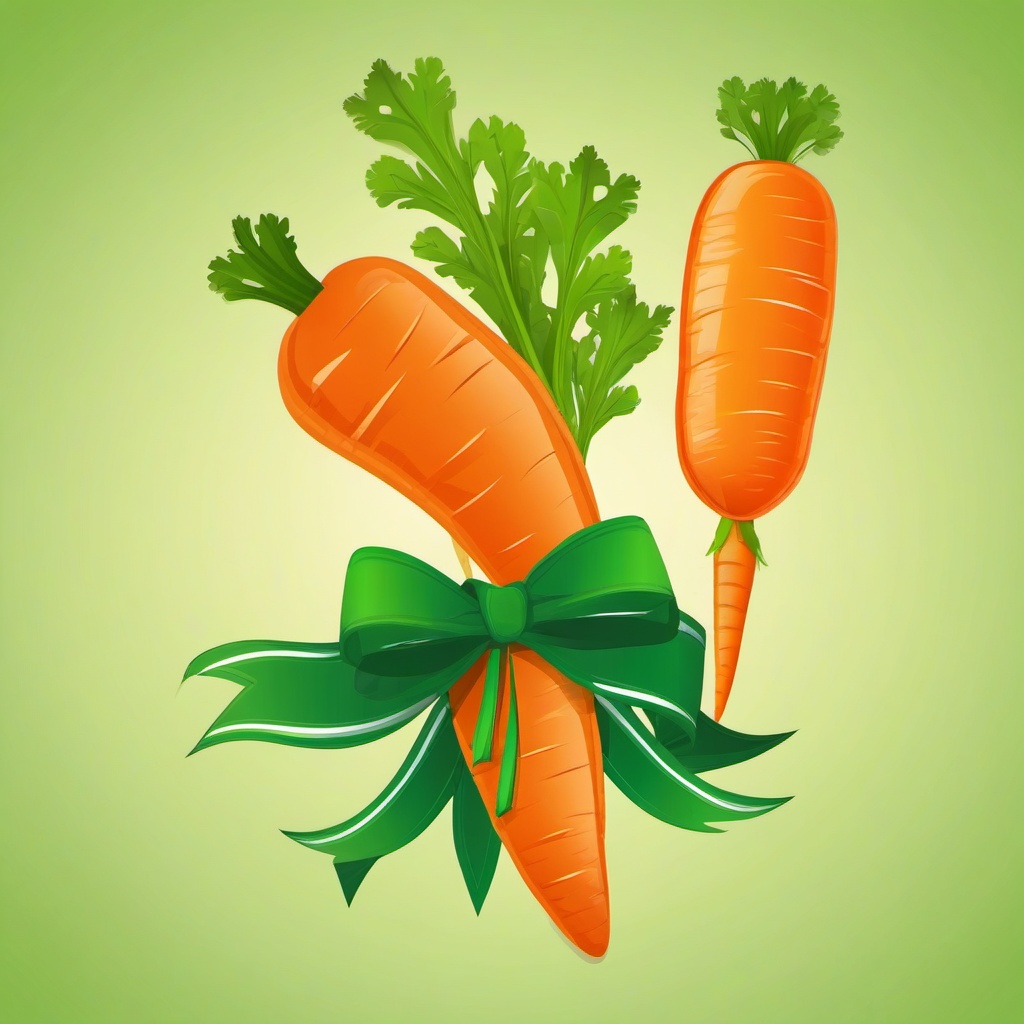 Carrot clipart - carrot with a green ribbon  vector clipart