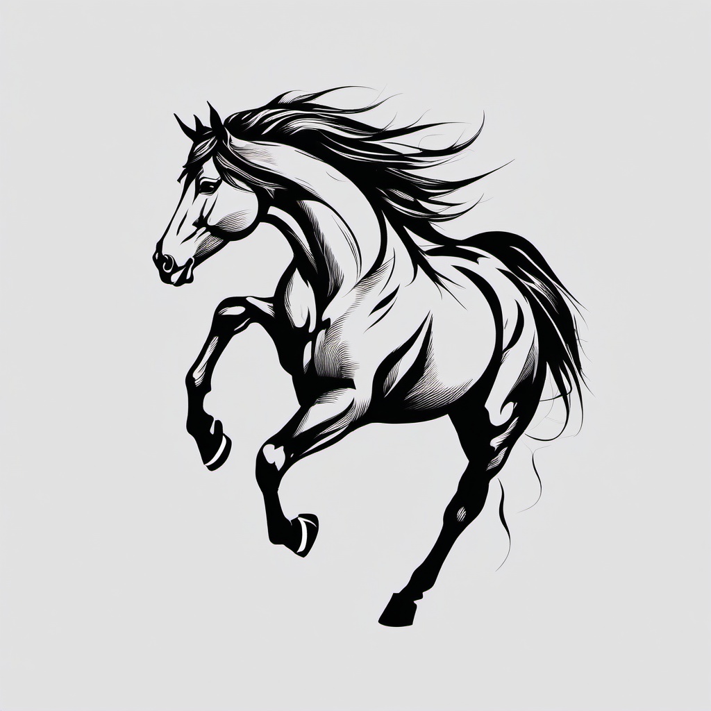 horse spirit tattoo  simple tattoo,minimalist,white background