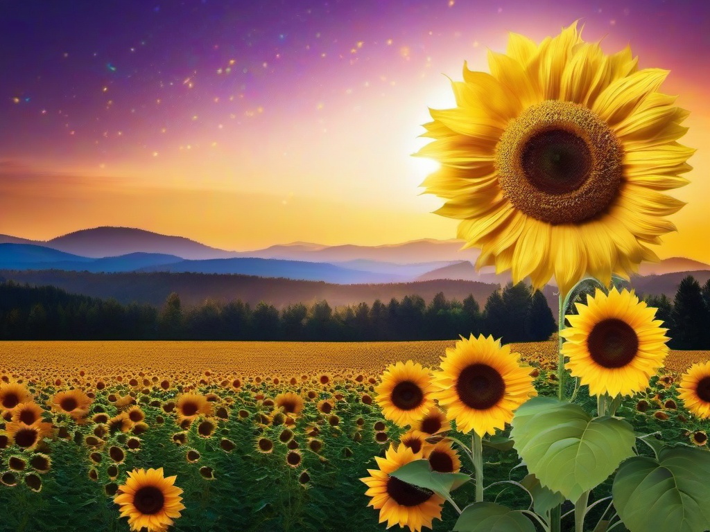 Glitter Sunflower Background  