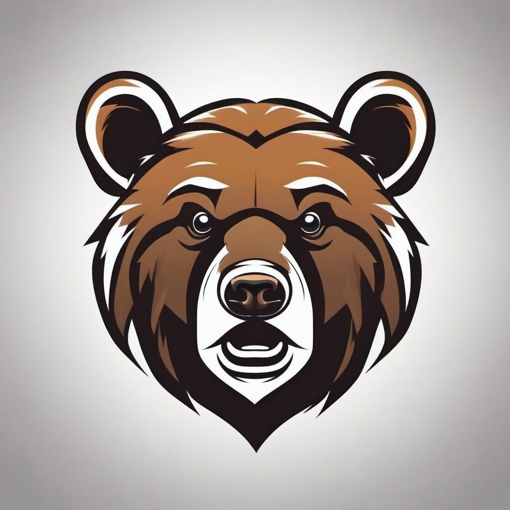 Bear Mascot  minimalist design, white background, professional color logo vector art