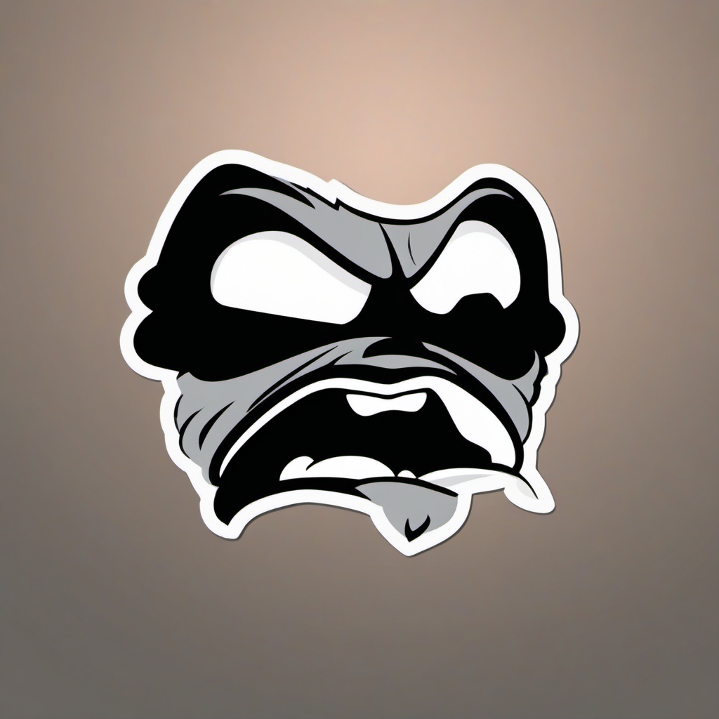 Angry Face Sticker - Frustrated reaction, , sticker vector art, minimalist design