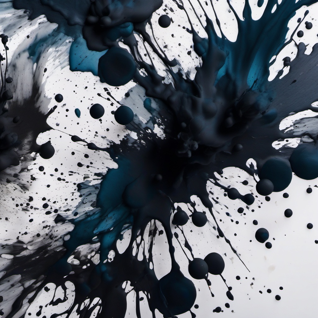 Abstract ink splatters on paper top view, product photoshoot realistic background, hyper detail, high resolution