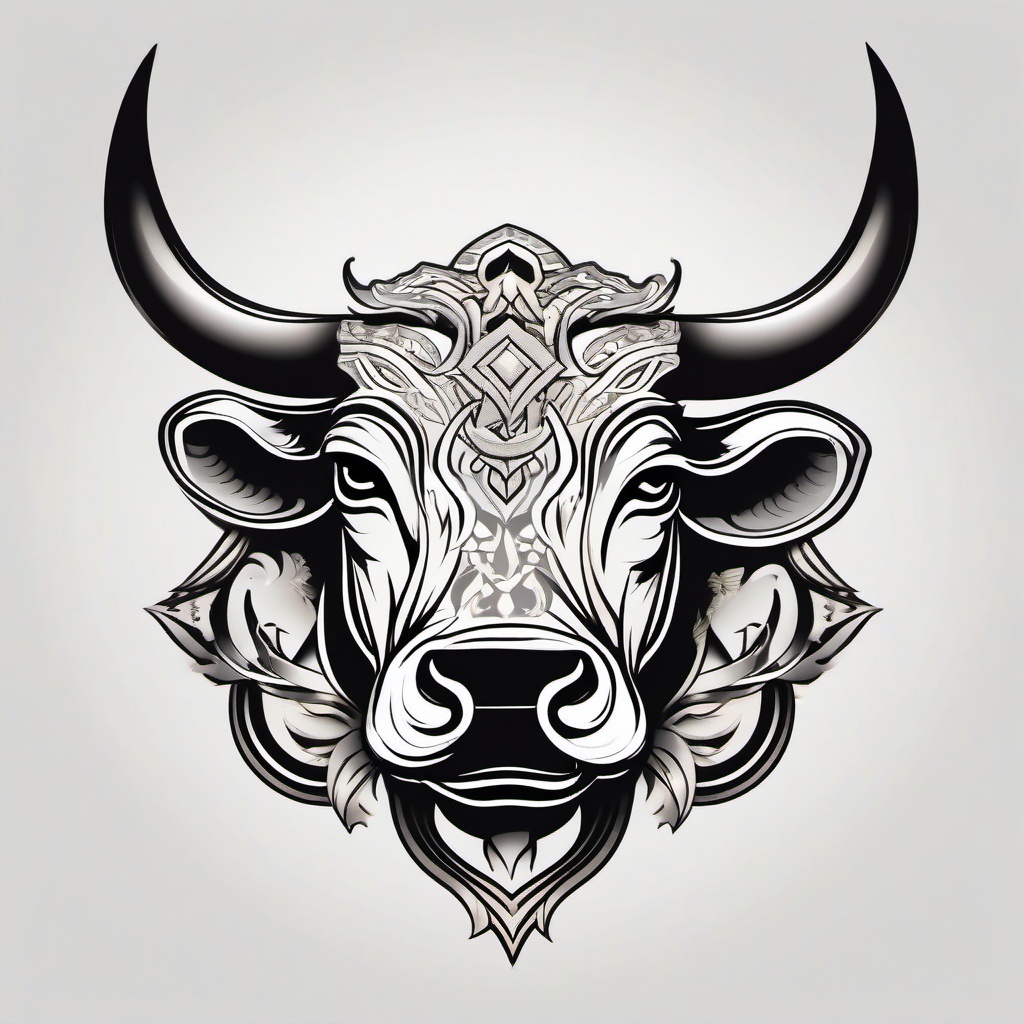 taurus tattoo minimalist  simple vector color tattoo