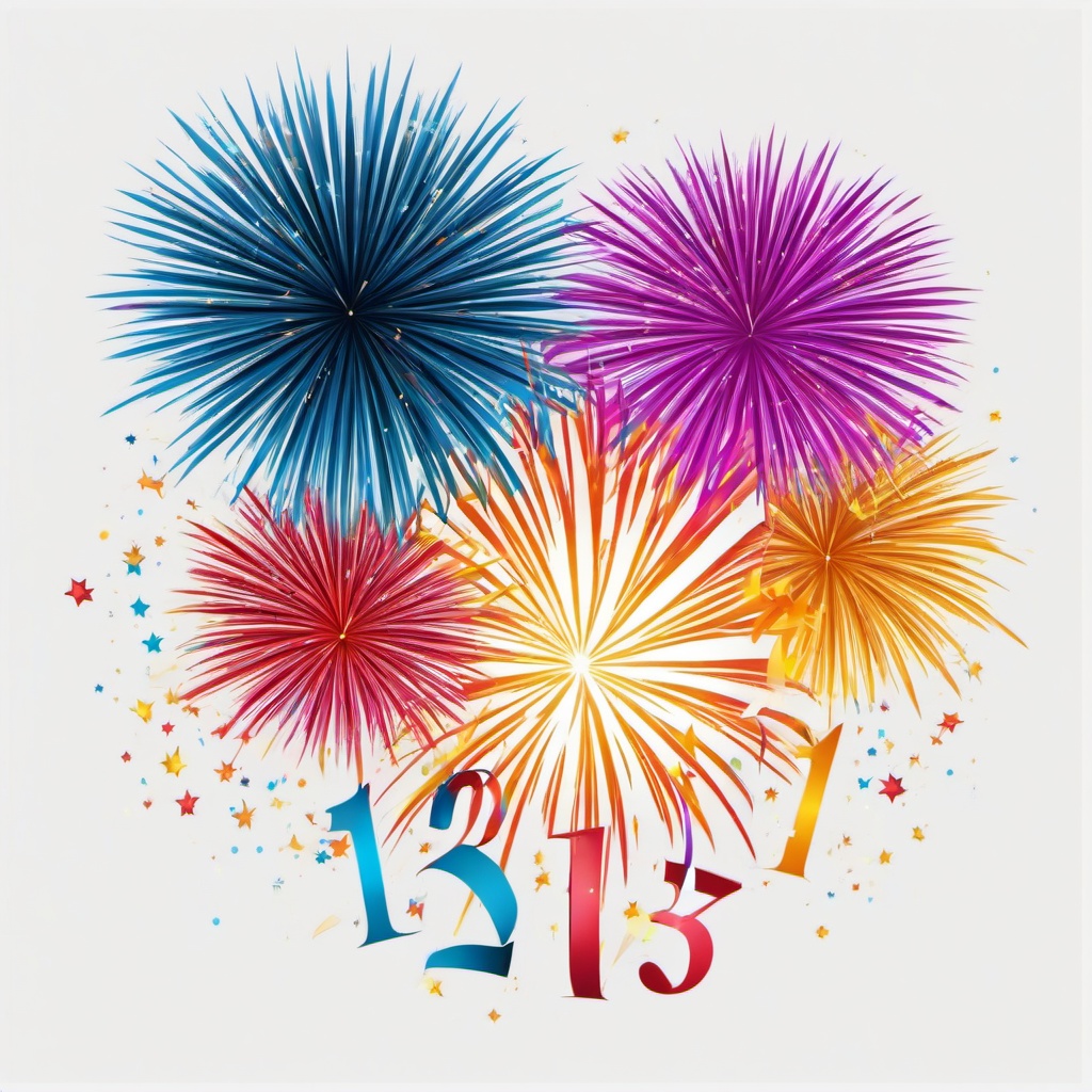 Happy New Year clipart - fireworks celebrating the New Year  