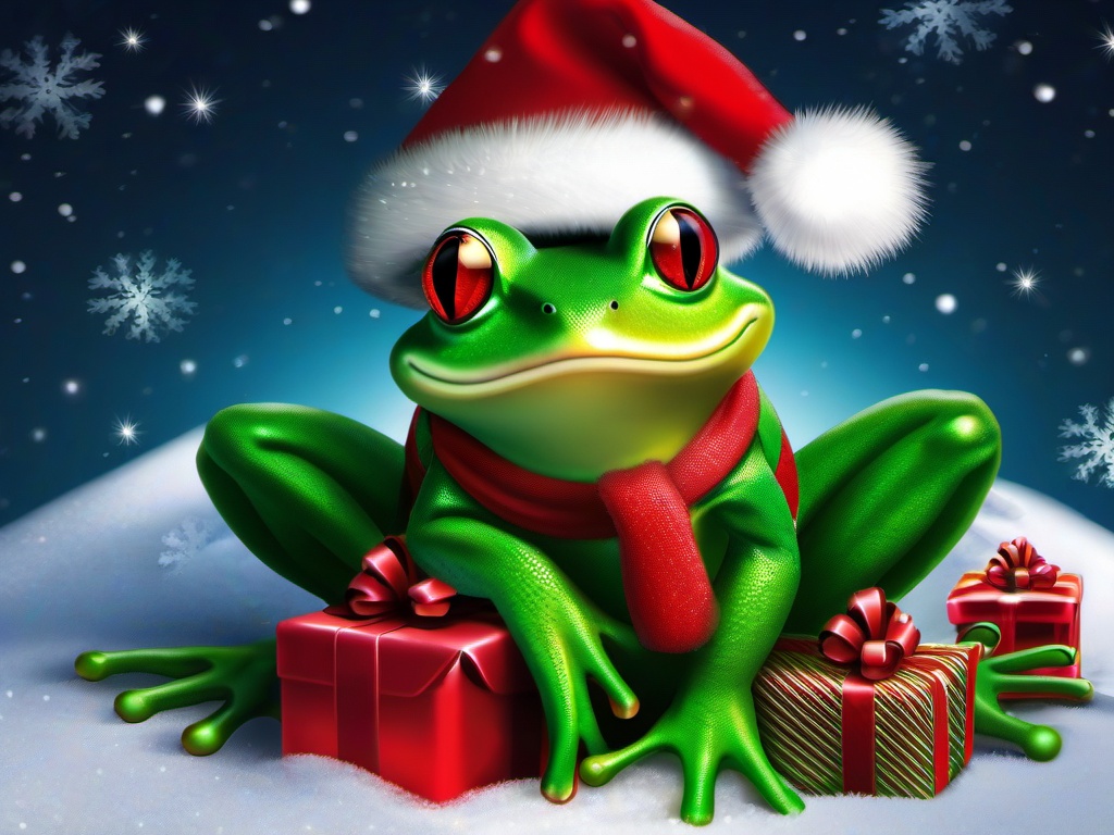 Christmas Frog Wallpaper  