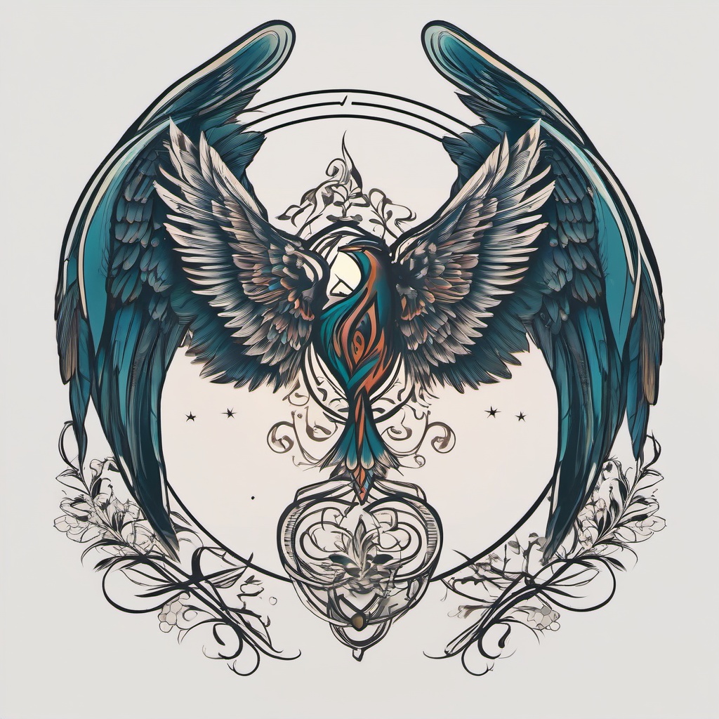 999 Angel Number Tattoos-Choosing a symbol of spiritual completion with a tattoo featuring the 999 angel number, symbolizing endings, transformation, and new beginnings.  simple vector color tattoo