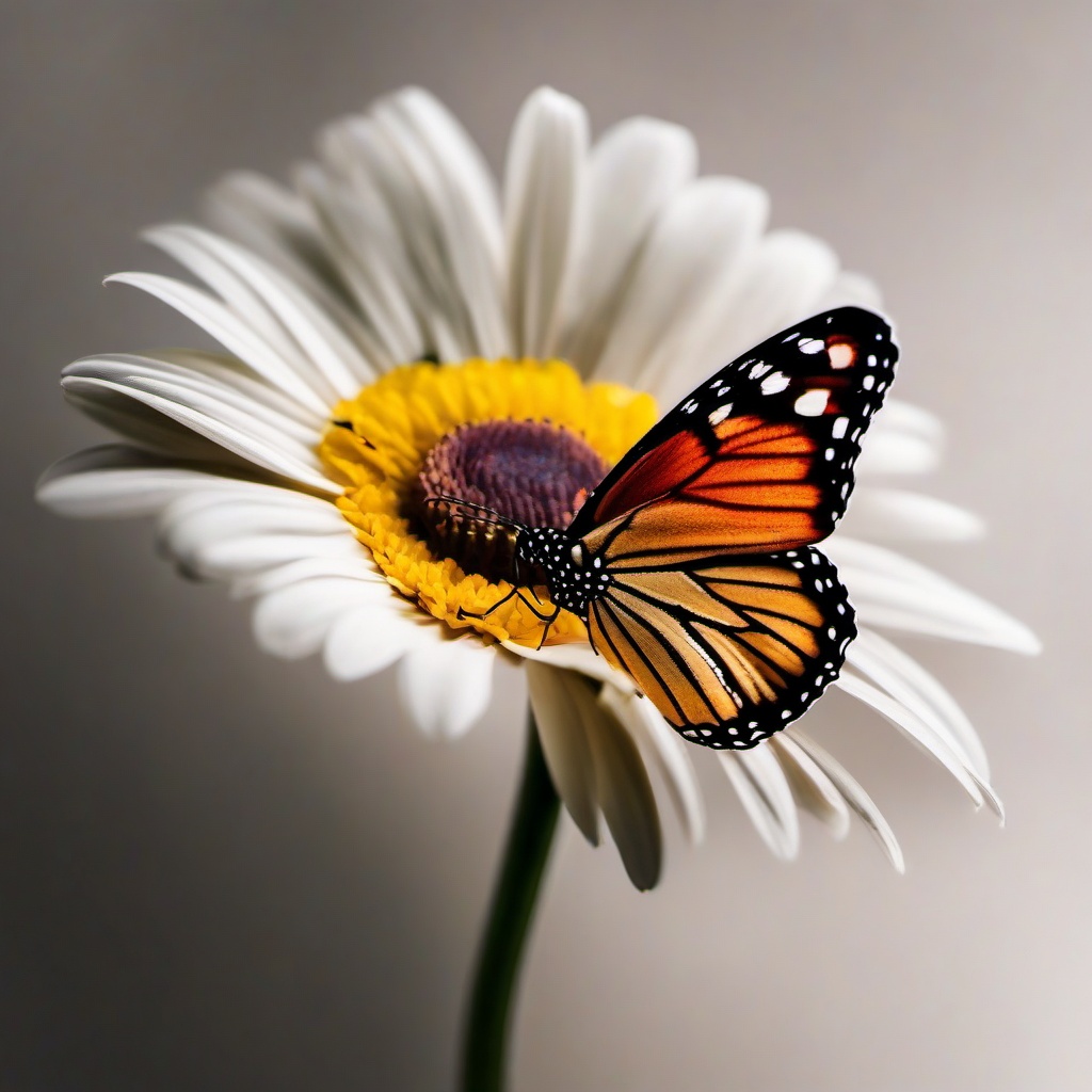 daisy flower with butterfly tattoo  