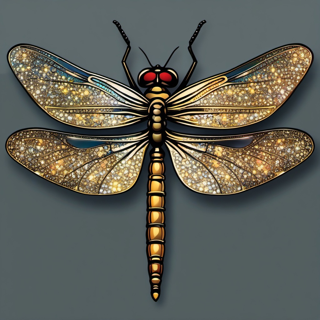 Dragonfly clipart - dragonfly with sparkling wings  clipart