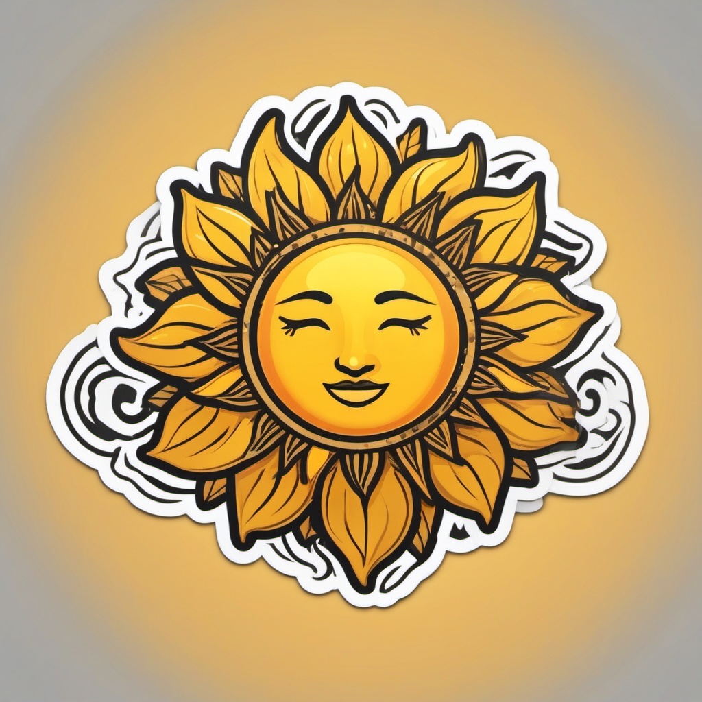 Sun Emoji Sticker - Radiant sunshine, , sticker vector art, minimalist design