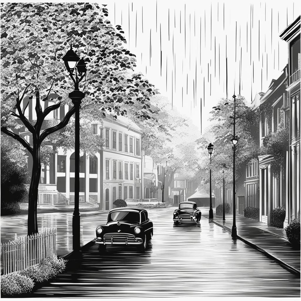 rain clipart black and white 