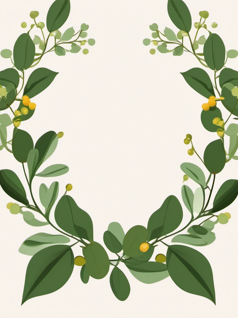 Mistletoe Clipart,Decorating a romantic event with mistletoe clipart  simple, 2d flat