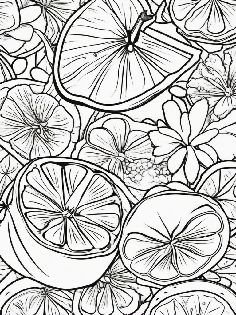 Fruit Coloring Pages - Lime with a sprig of mint  simple coloring pages