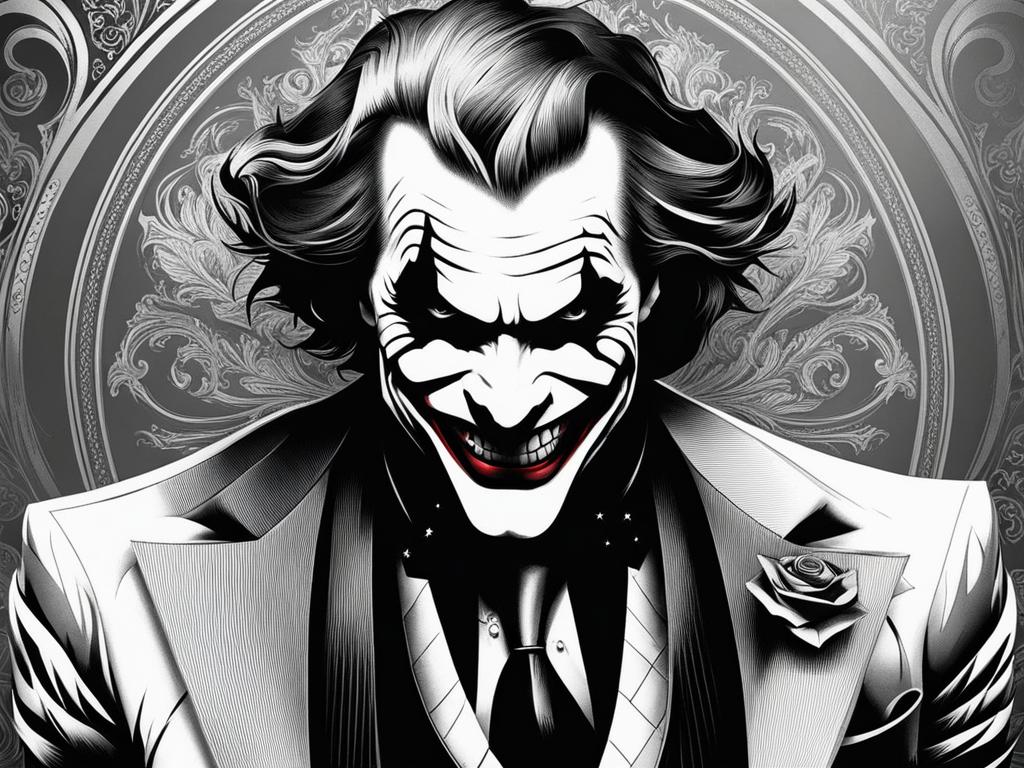 joker tattoo black and white design 