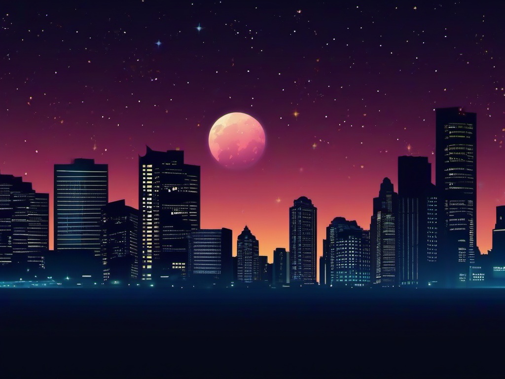 City Night Sky Background  ,desktop background wallpaper