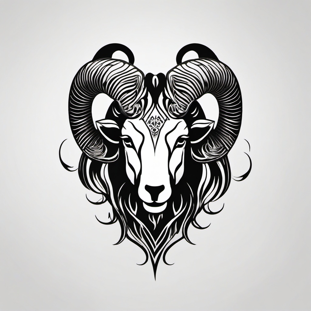 fire aries tattoo  simple black tattoo,white background