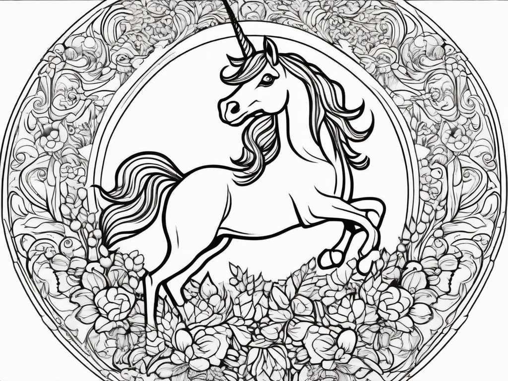 Unicorn  simple, coloring pages