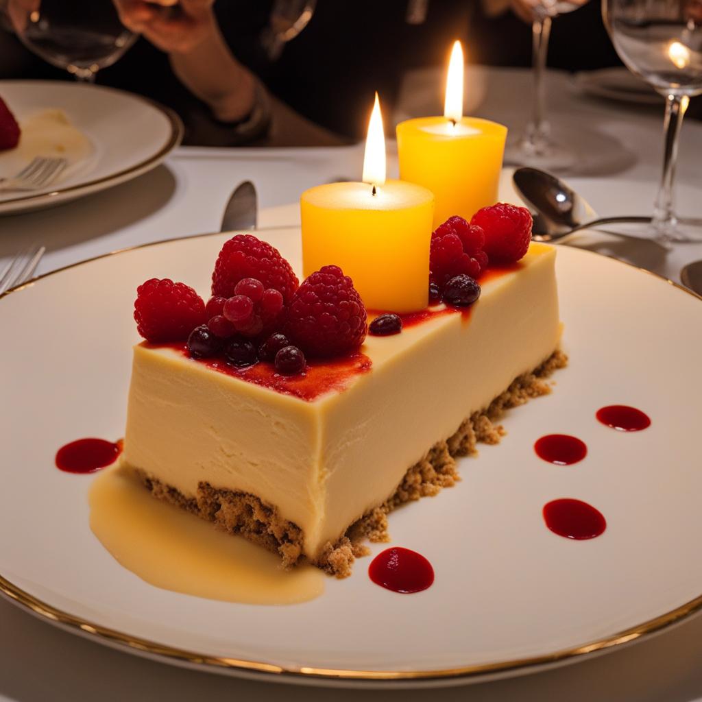 semifreddo, italian frozen dessert, savored at a romantic candlelit dinner in florence. 