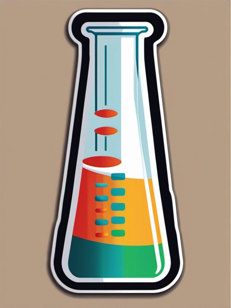 Test Tube Sticker - Conducting experiments and scientific investigations with the essential test tube, , sticker vector art, minimalist design