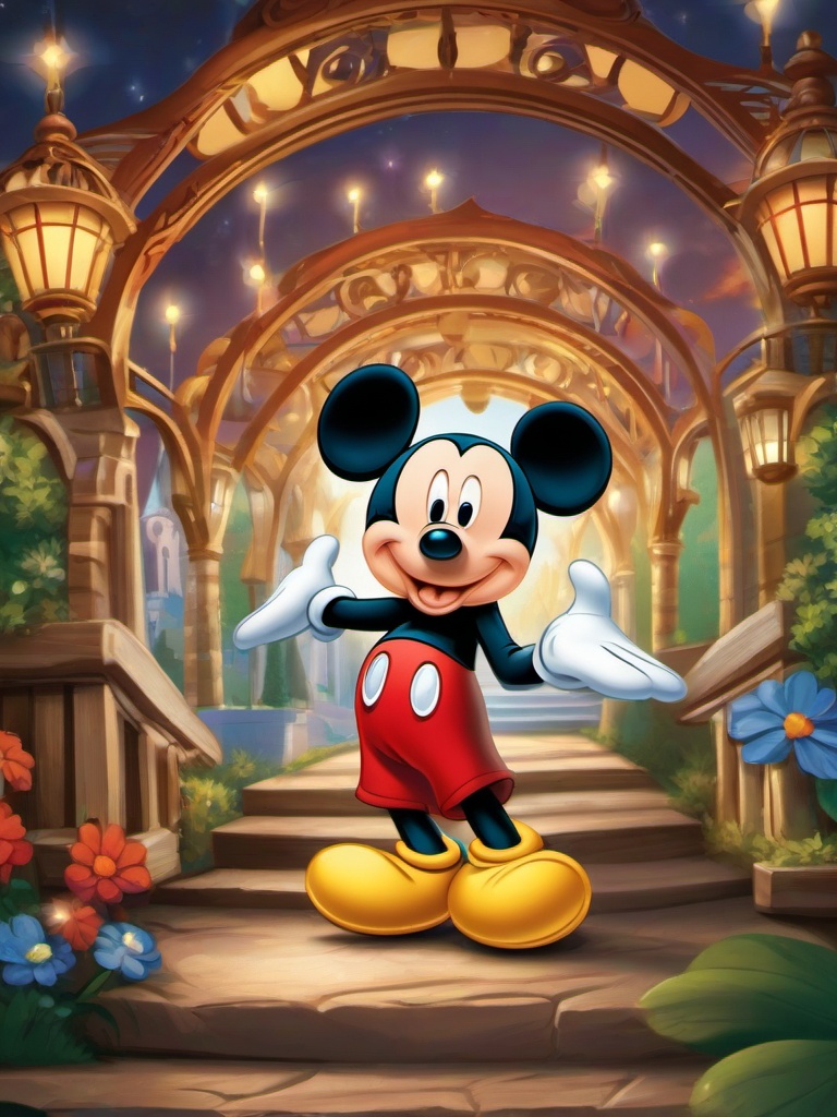 Mickey Mouse clipart - Mickey Mouse exploring a theme park  