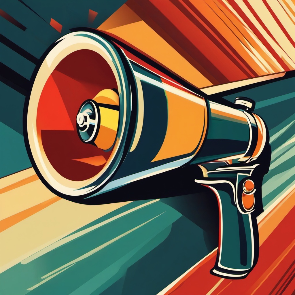 Megaphone clipart - retro megaphone design  vector clipart