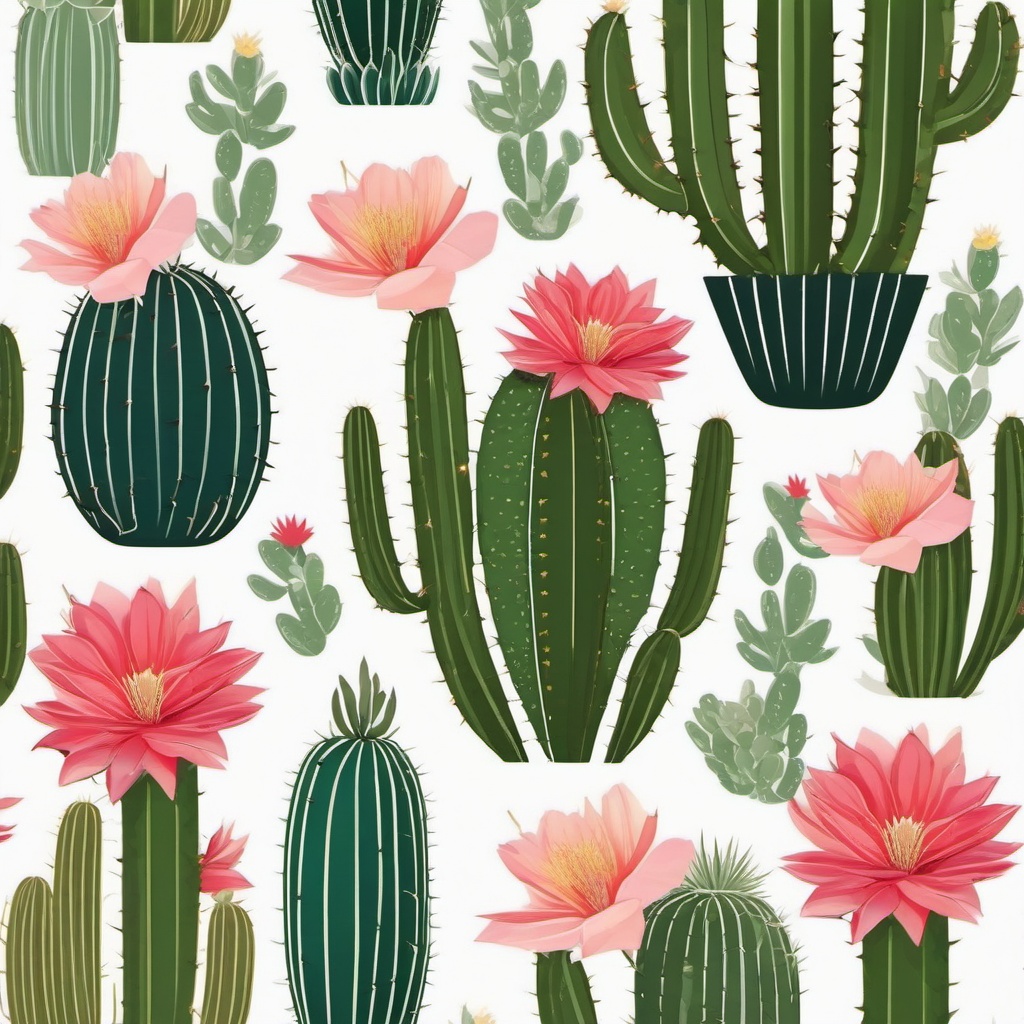 Cactus flower sticker, Blooming , sticker vector art, minimalist design