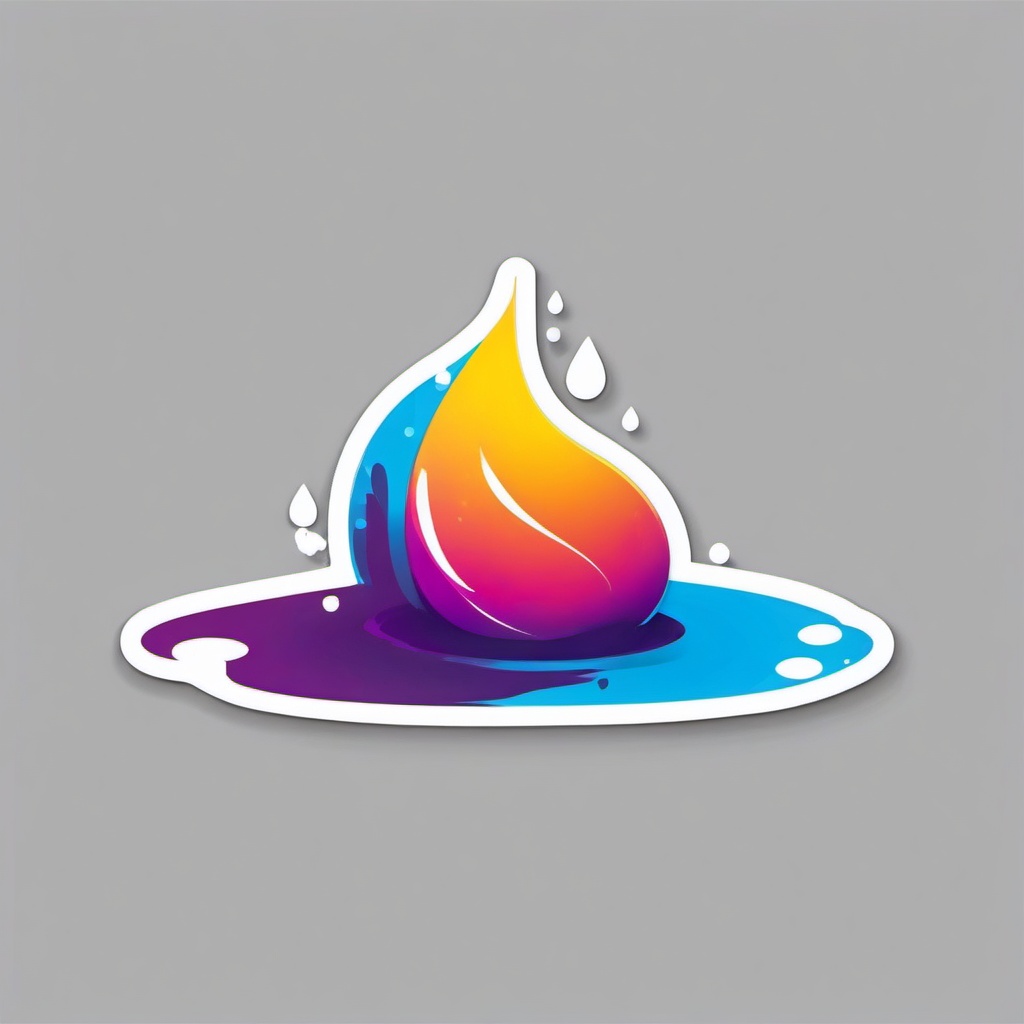 Raindrop Splash Sticker - Splash created by a falling raindrop, ,vector color sticker art,minimal