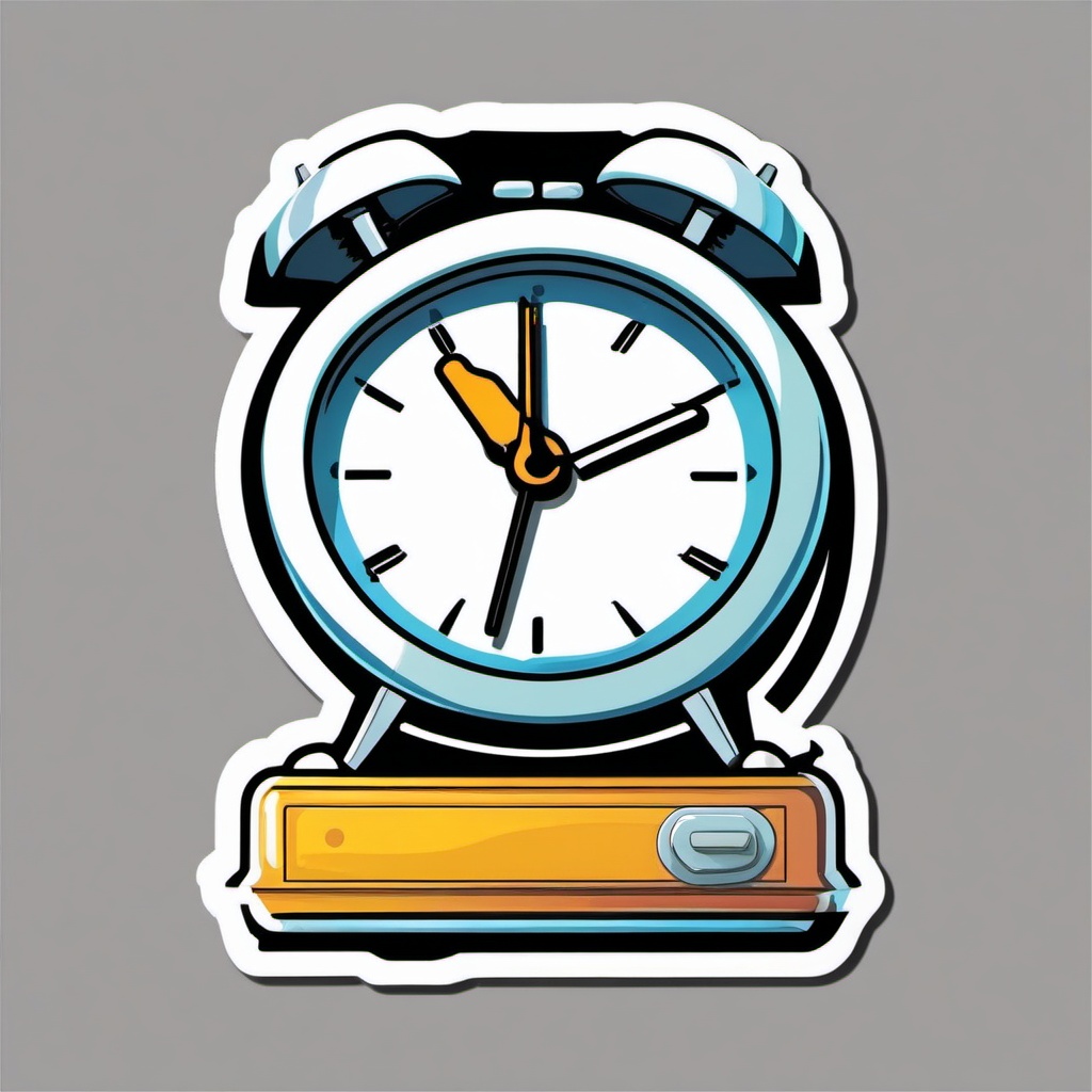 Alarm Clock Ringing Sticker - Wake-up call, ,vector color sticker art,minimal