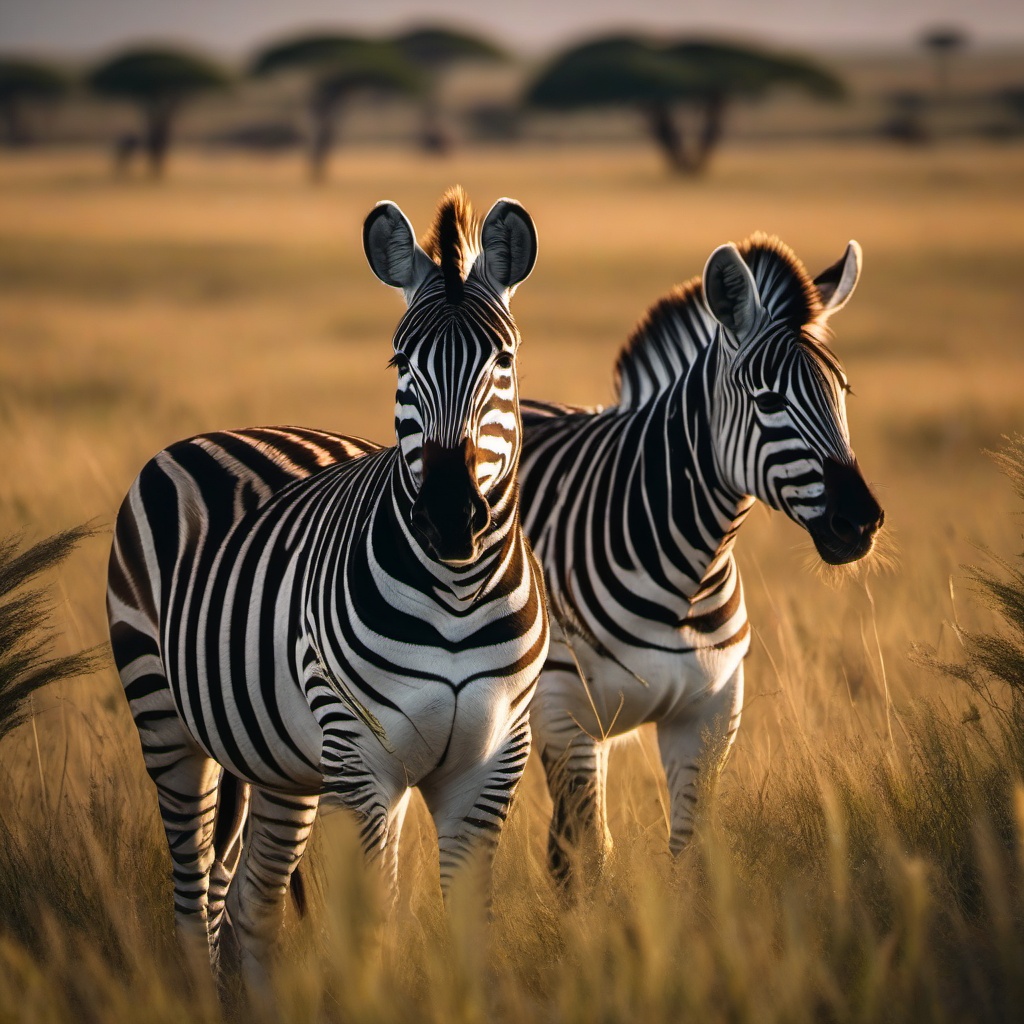 Cute Zebra Grazing in the Serengeti Grasslands 8k, cinematic, vivid colors