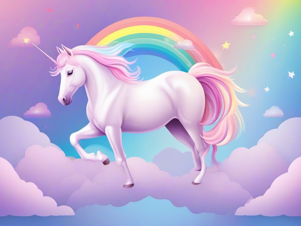 Pastel Rainbow Unicorn Background  