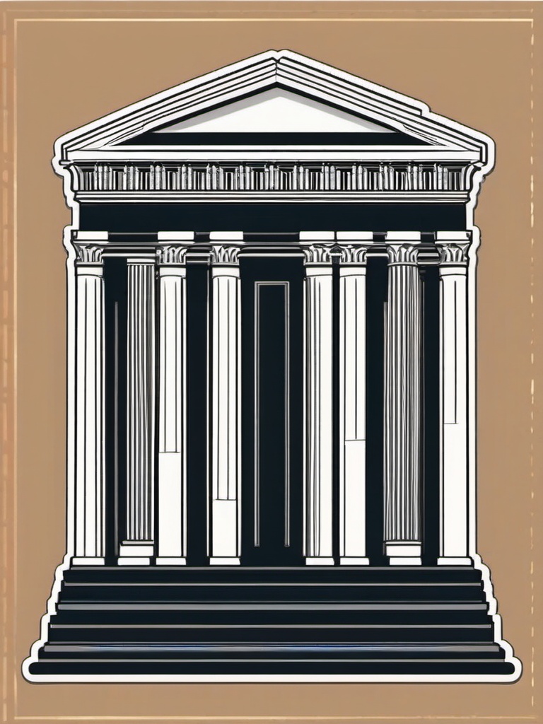 Parthenon sticker- Ancient Greek temple dedicated to Athena, , sticker vector art, minimalist design