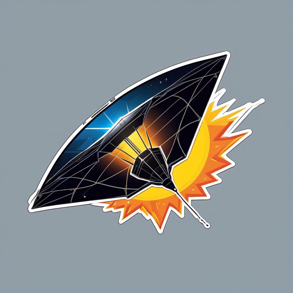 Solar Sail Sticker - Spacecraft propelled by the pressure of sunlight, ,vector color sticker art,minimal