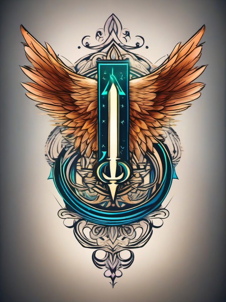 1111 Angel Number Tattoo-Choosing a symbol of spiritual awakening with an 1111 angel number tattoo, expressing divine alignment, intuition, and higher consciousness.  simple vector color tattoo