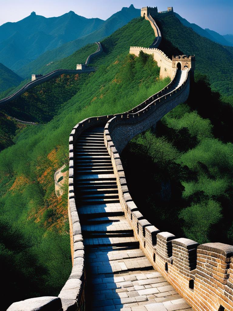 great wall of china - showcase the majesty of the great wall of china as it stretches across rugged mountain terrain. 