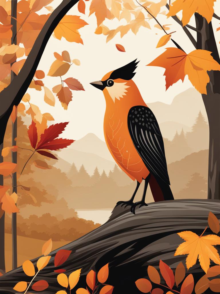 fall clipart: adorning the trees in a serene forest. 