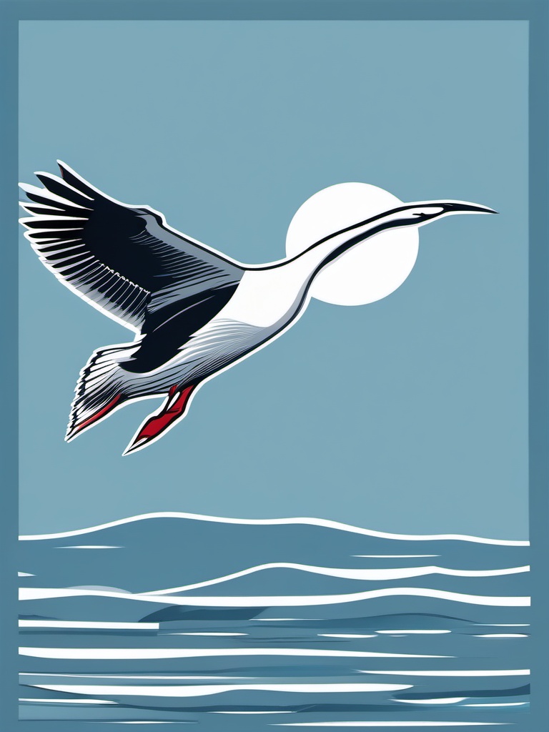 Albatross Clipart - Albatross gliding on ocean winds for miles , minimal, 2d