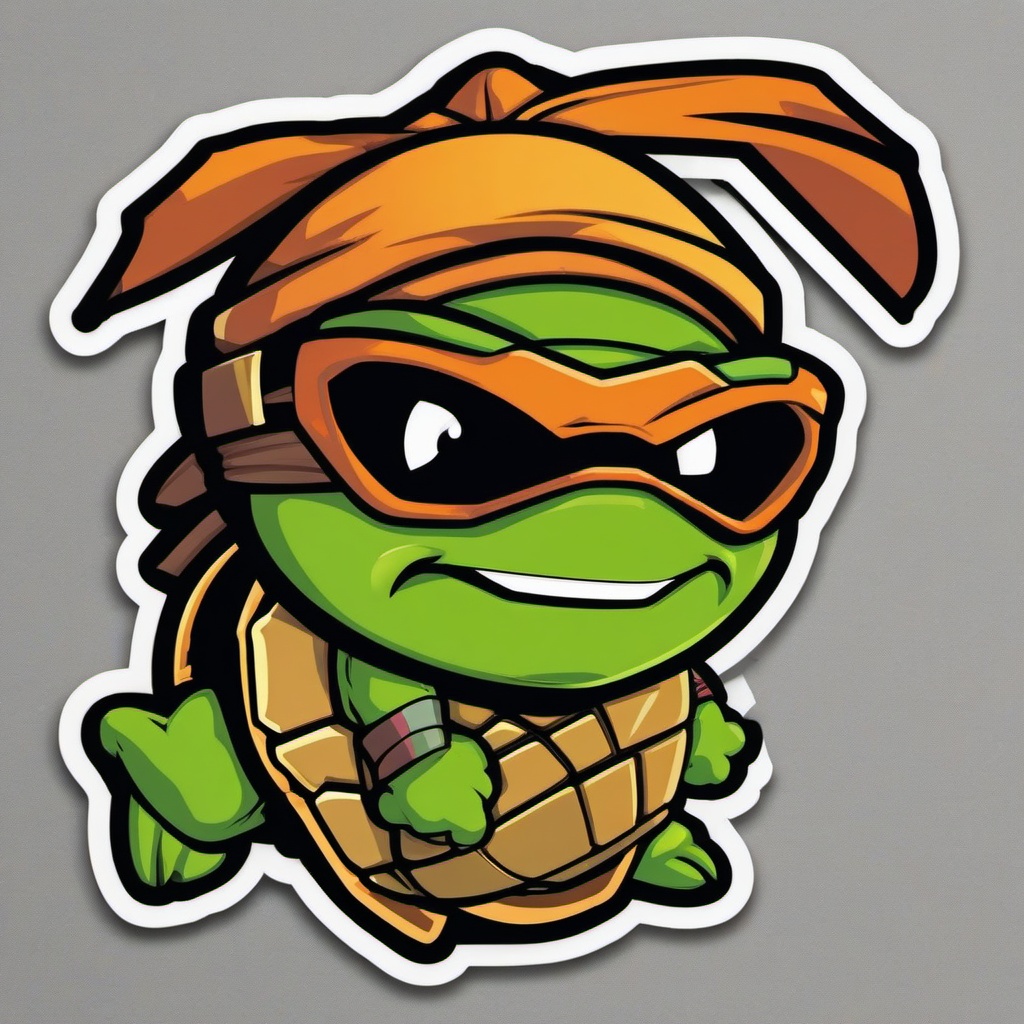 Ninja Turtle sticker- Shell-Shocking Shenanigans, , sticker vector art, minimalist design