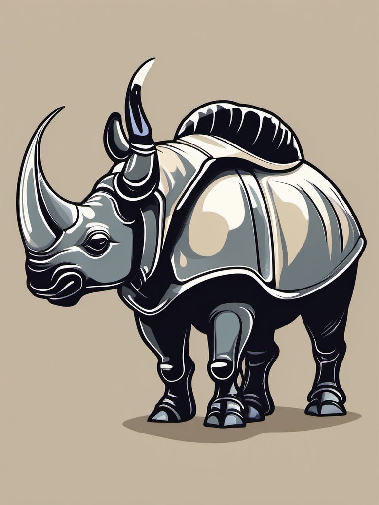 Rhino Beetle Clip Art - A rhino beetle with a horn-like projection,  color vector clipart, minimal style