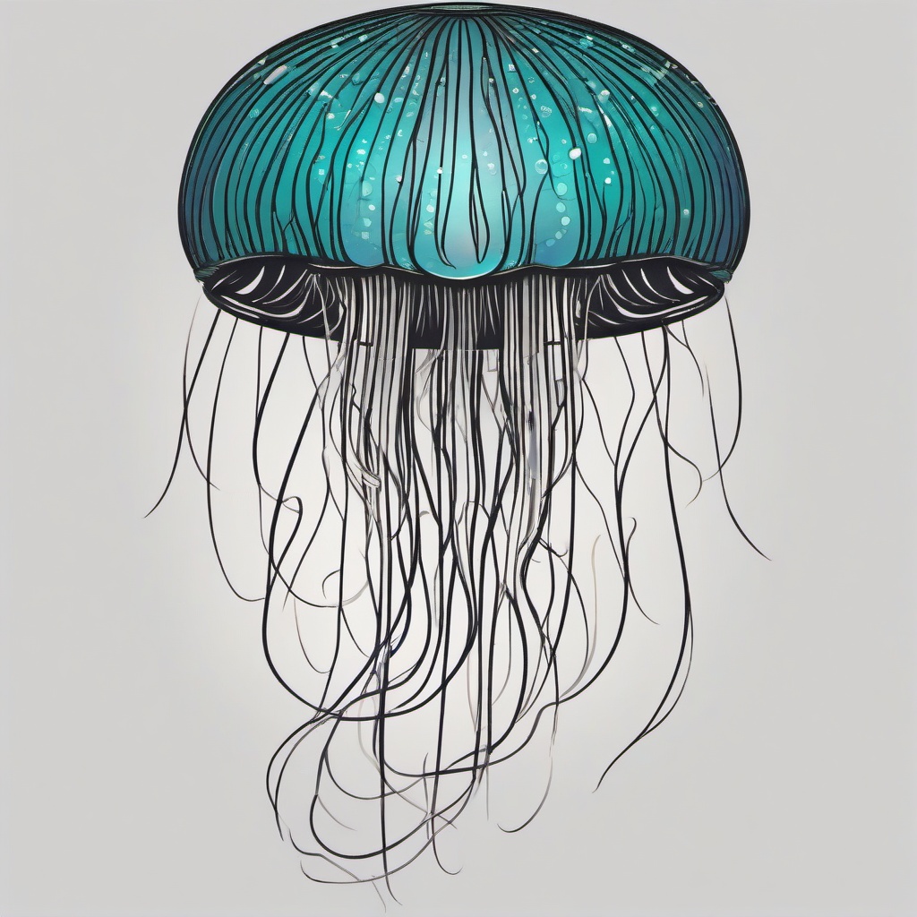 Small Jellyfish Tattoo - Minimalist elegance in a small and intricate jellyfish design.  minimalist color tattoo, vector